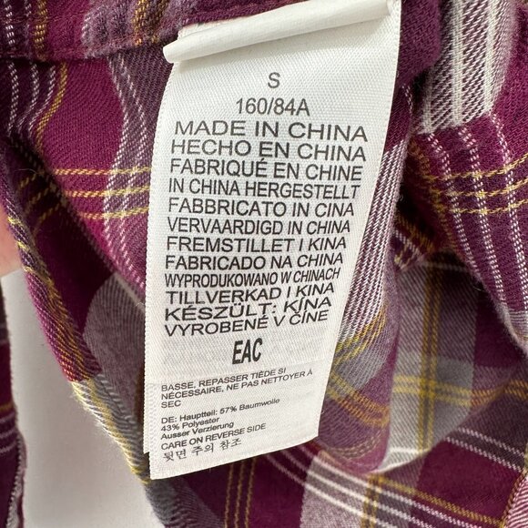 Marmot Bridget Pink Plaid Outdoor Flannel Button Down Camping Small Hiking Shirt - Picture 6 of 8